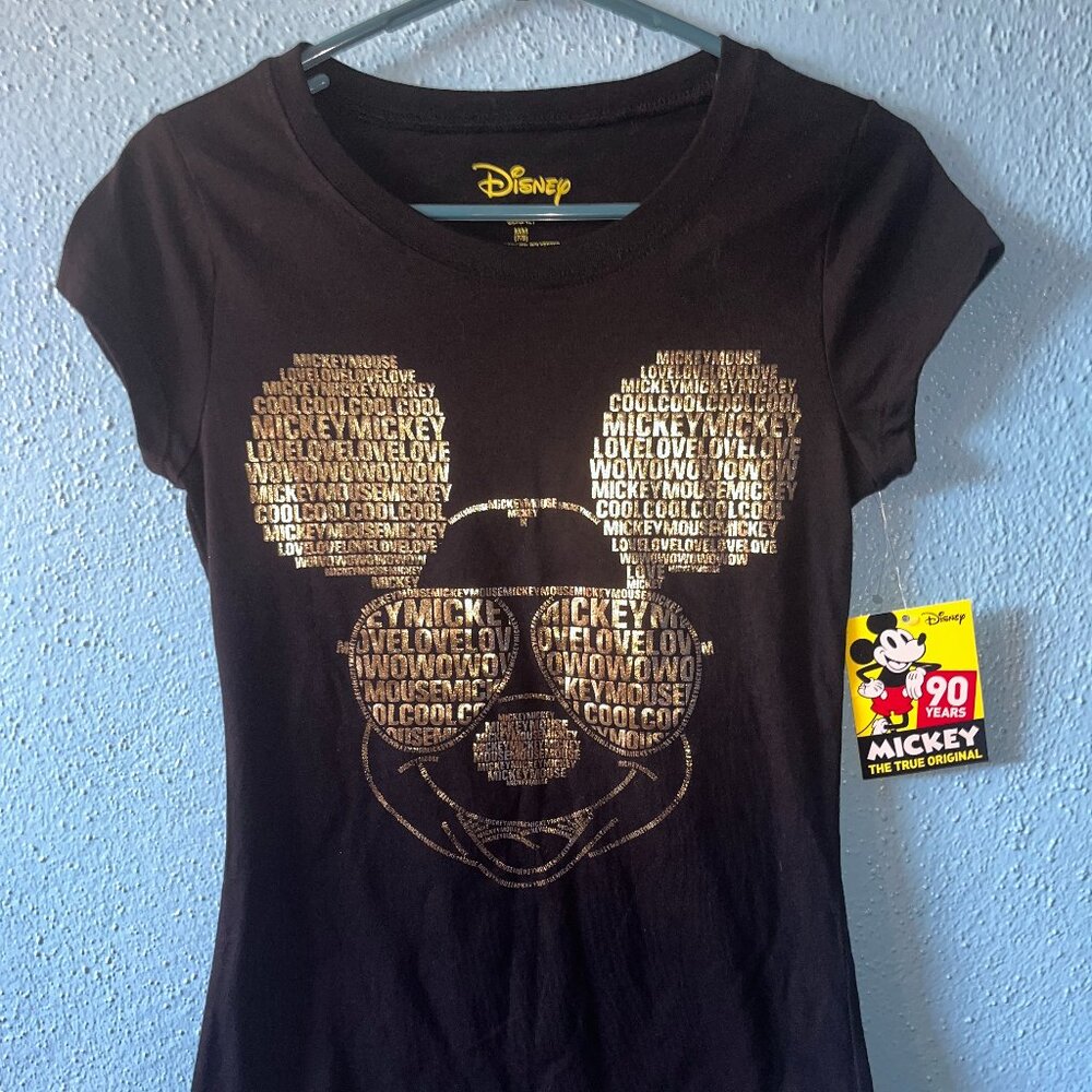 Junior Women's DISNEY Mickey Mouse 90 Years T-Shirt Med M (7/8) NWT